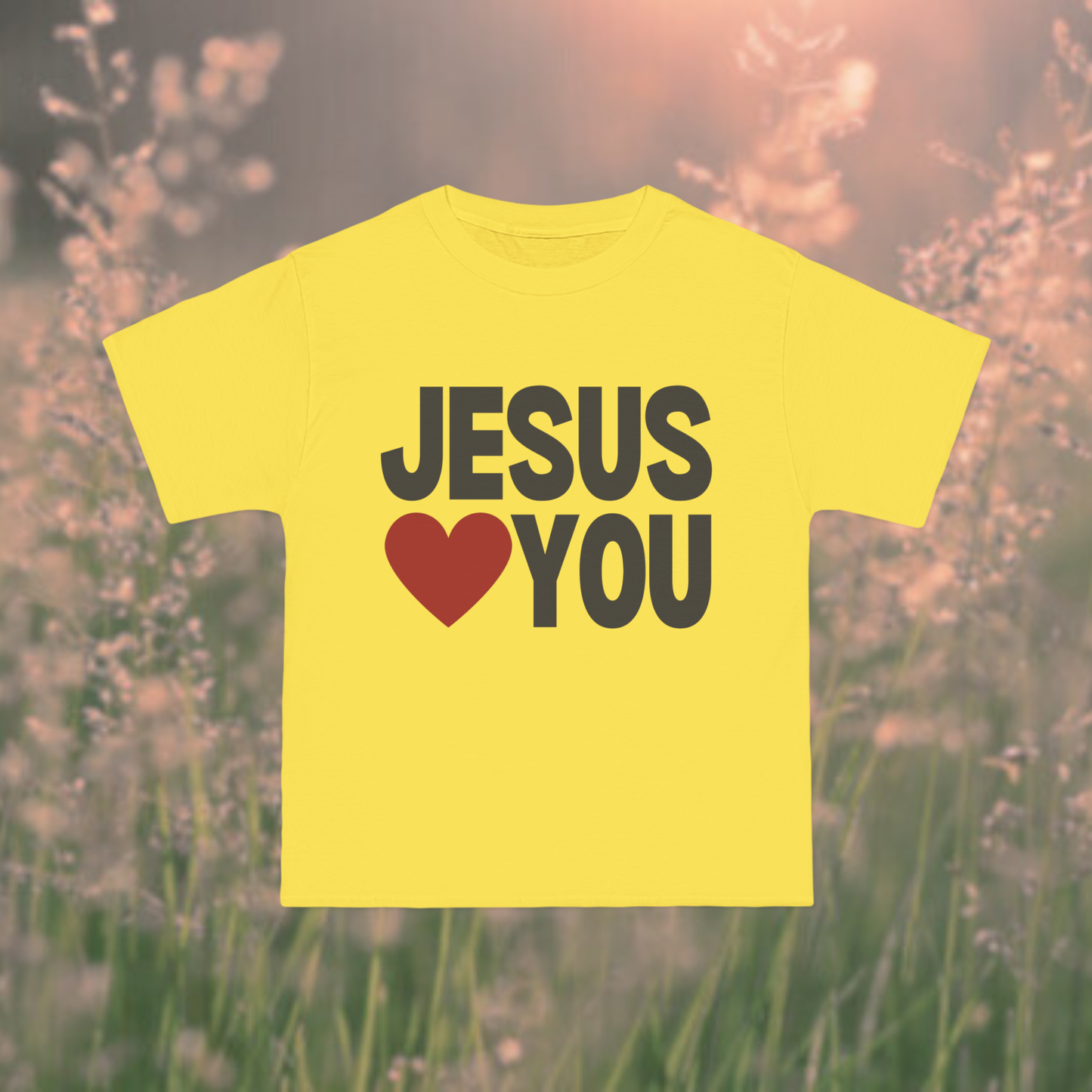 Jesus Loves You Retro Tee (Yellow)