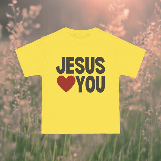 Jesus Loves You Retro Tee (Yellow)