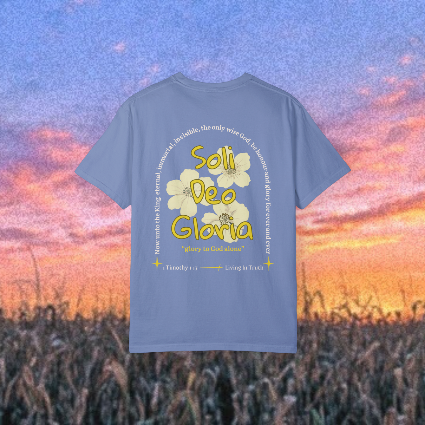 Soli Deo Gloria Tee (Washed Denim)